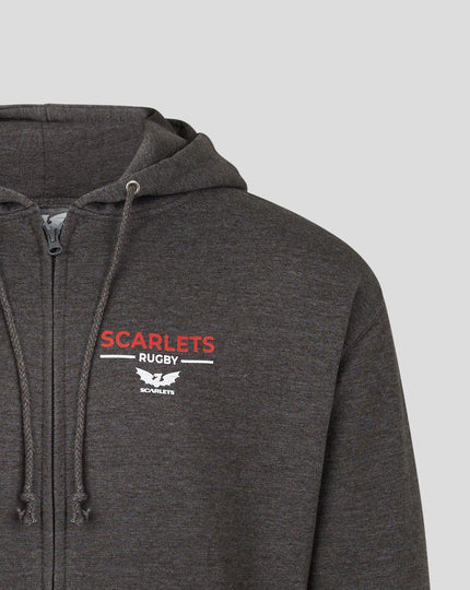 Scarlets Full Zip Hoodie - Dark Grey